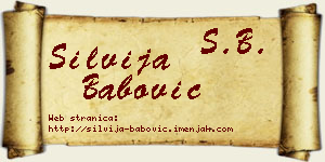Silvija Babović vizit kartica